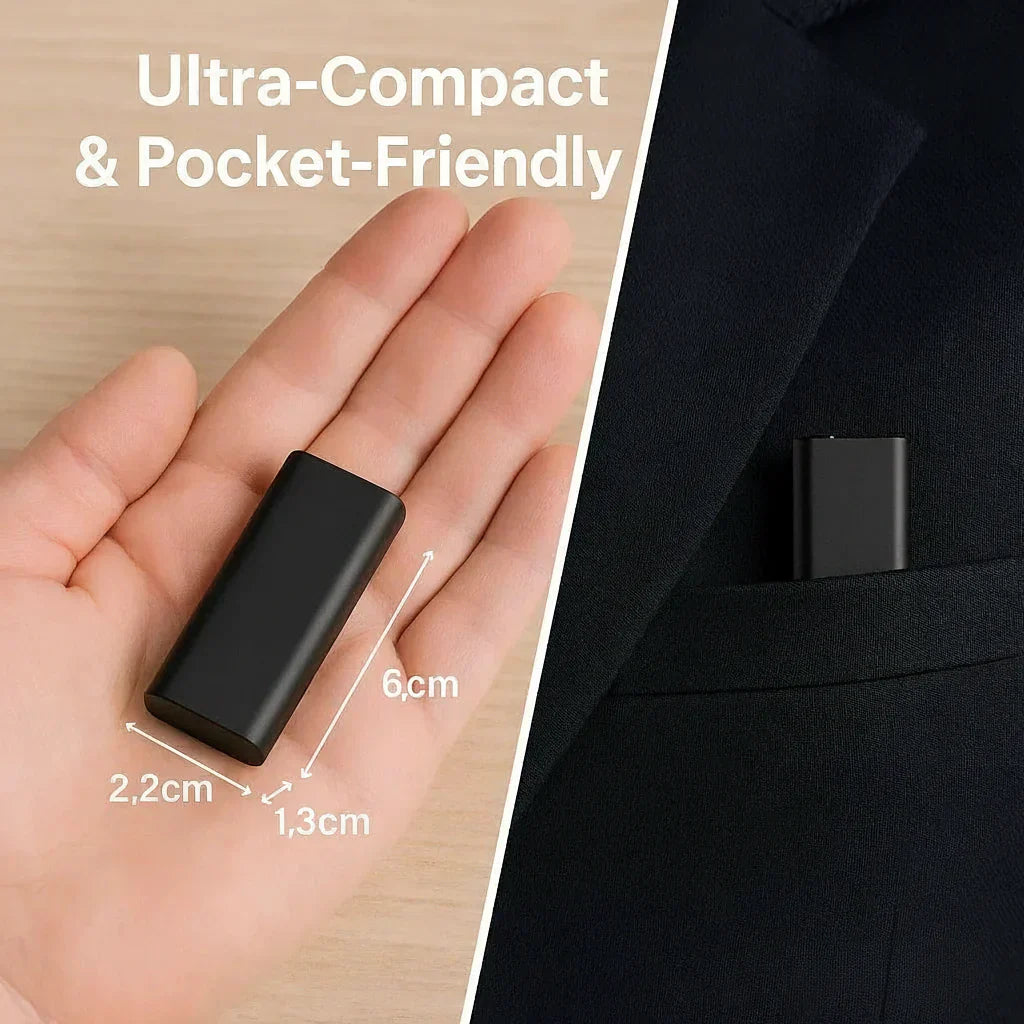 Wearclo | Miniature Voice Recorder – Small, Discreet, and Powerful Audio Capture | Perfect for Stealth Recording and Voice Activation