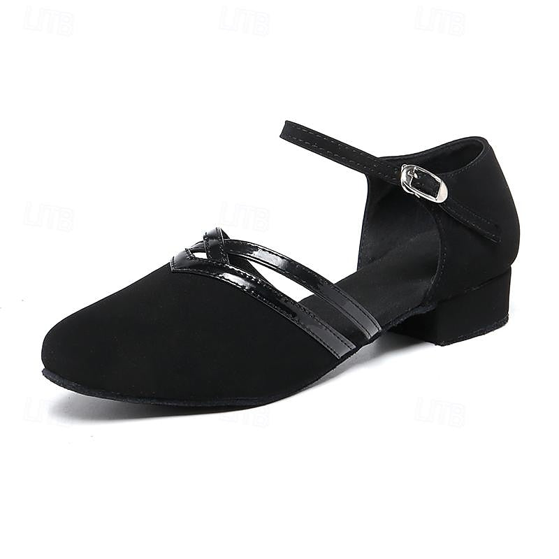 Wearclo | Modern Dance Shoes for Women Black High-Quality Suede