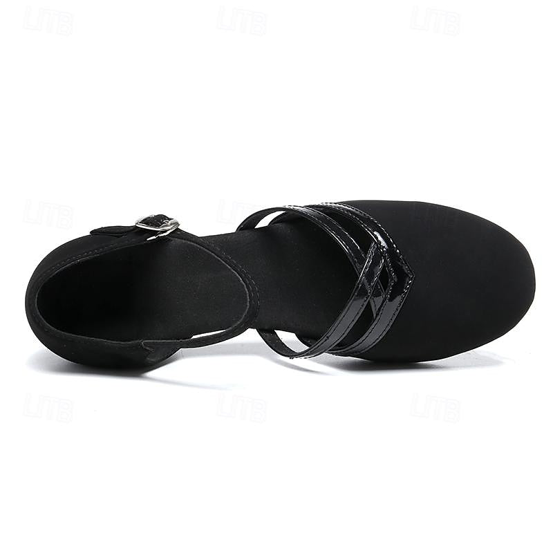 Wearclo | Modern Dance Shoes for Women Black High-Quality Suede