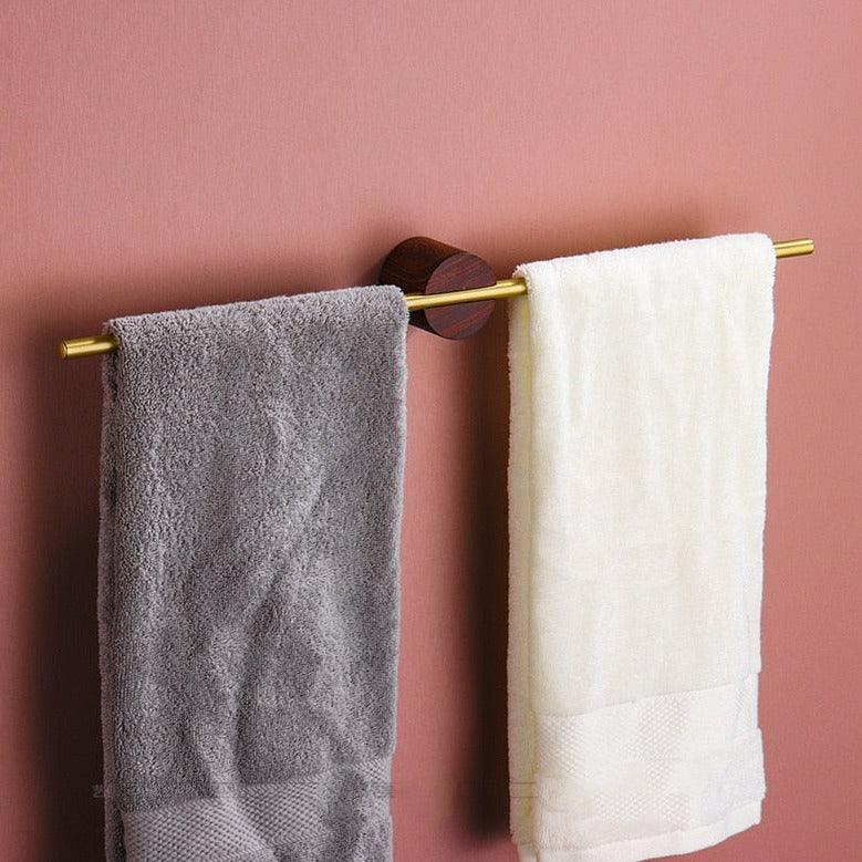 Wearclo | Modern Metal Towel Rack with Wooden Accent