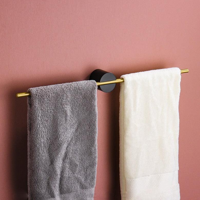 Wearclo | Modern Metal Towel Rack with Wooden Accent