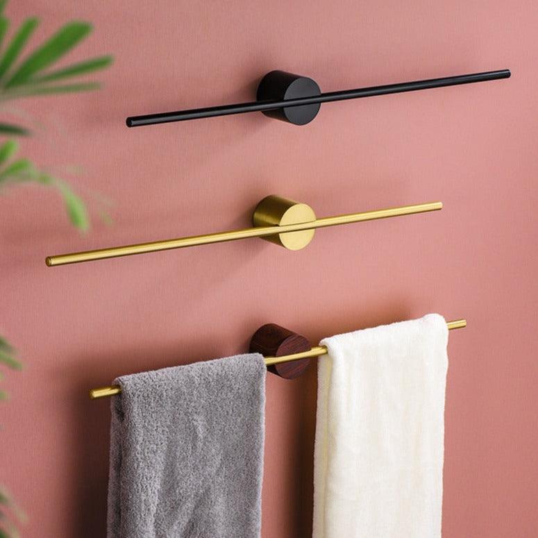 Wearclo | Modern Metal Towel Rack with Wooden Accent