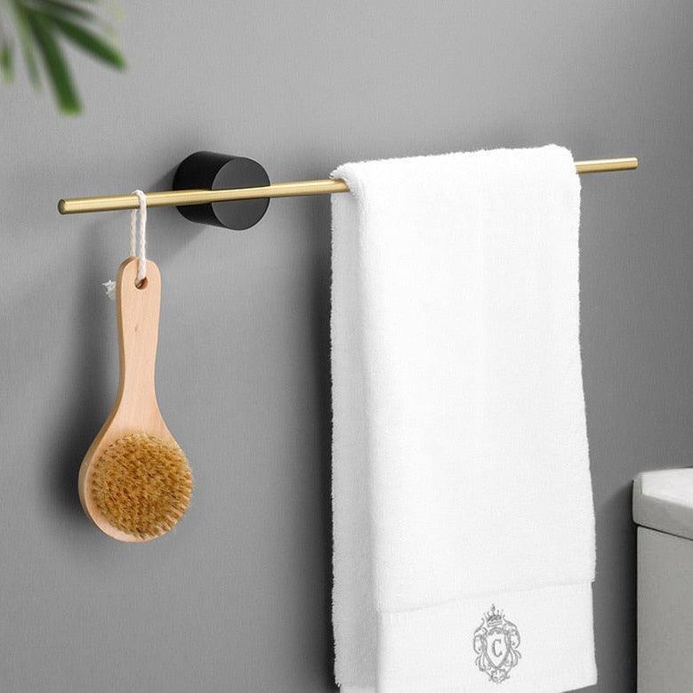 Wearclo | Modern Metal Towel Rack with Wooden Accent