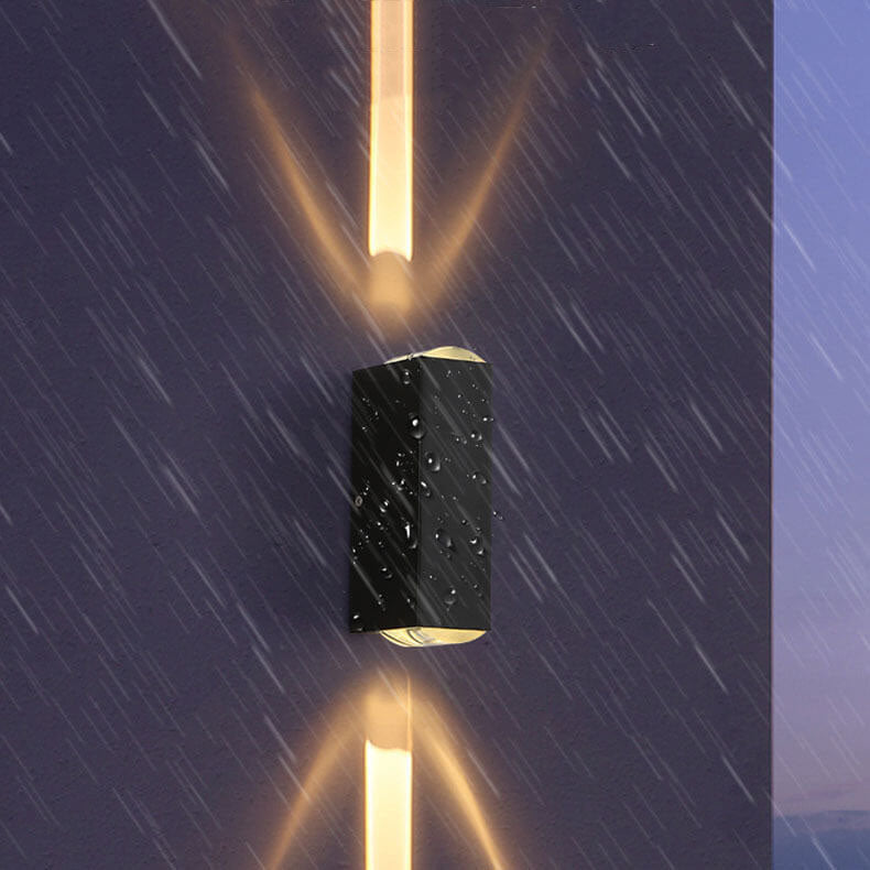 Wearclo | Modern Waterproof LED Outdoor Wall Light | Rectangular Up/Down Aluminum Fixture