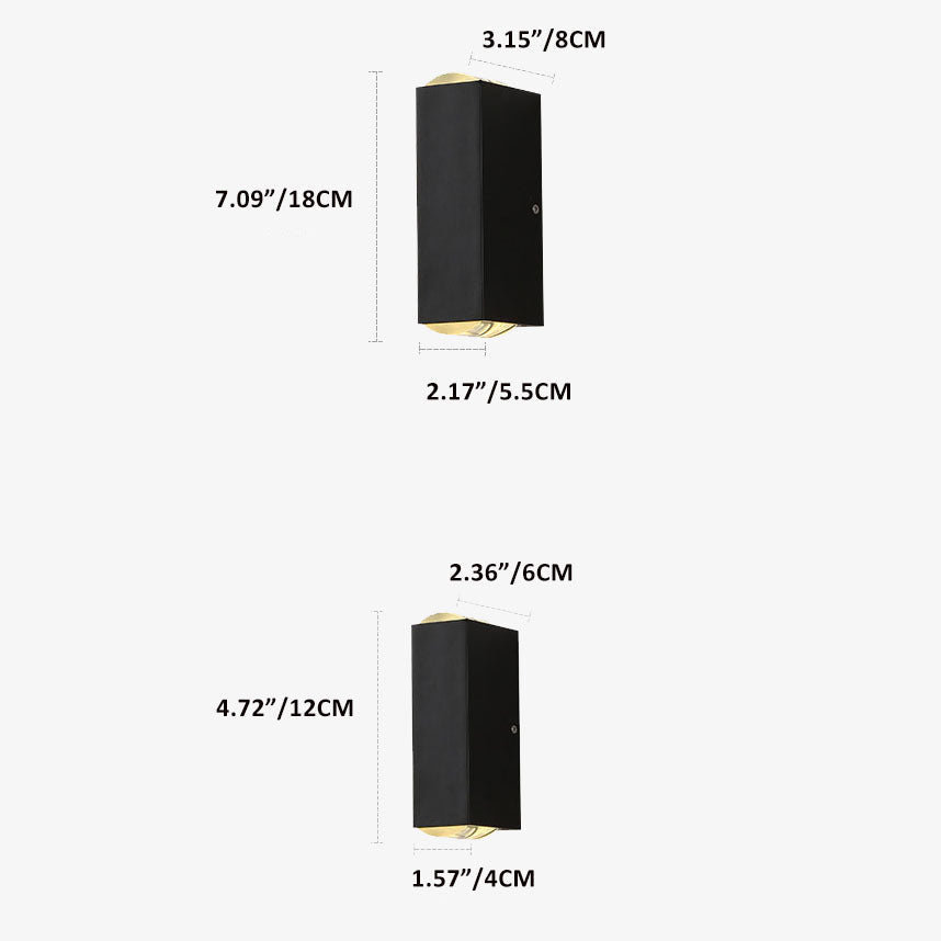Wearclo | Modern Waterproof LED Outdoor Wall Light | Rectangular Up/Down Aluminum Fixture