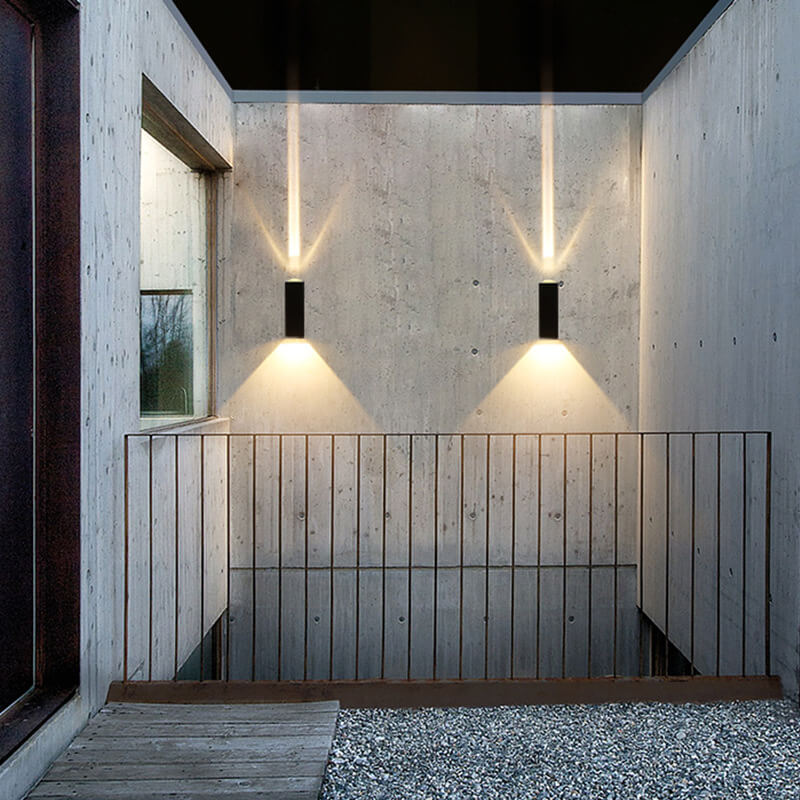 Wearclo | Modern Waterproof LED Outdoor Wall Light | Rectangular Up/Down Aluminum Fixture