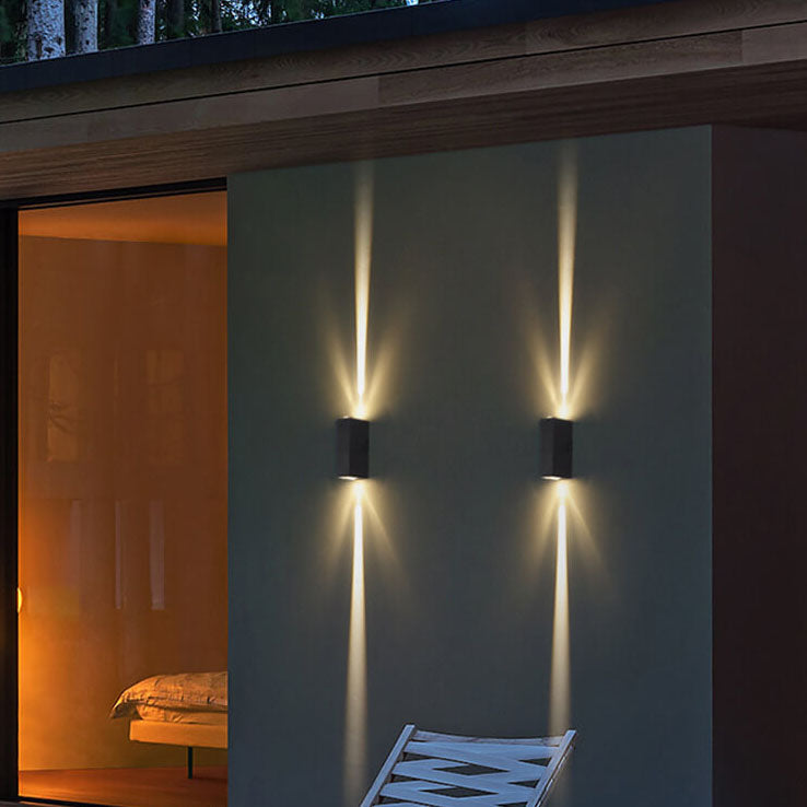 Wearclo | Modern Waterproof LED Outdoor Wall Light | Rectangular Up/Down Aluminum Fixture