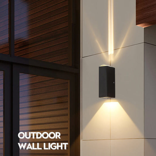 Wearclo | Modern Waterproof LED Outdoor Wall Light | Rectangular Up/Down Aluminum Fixture