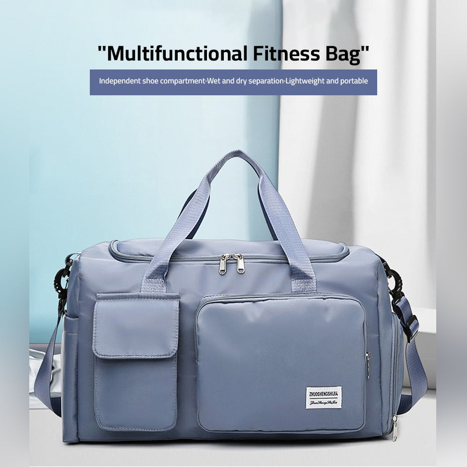 Wearclo | Multi-Pocket Travel Bag, Sports and Gym Duffle with Separate Shoe Compartment