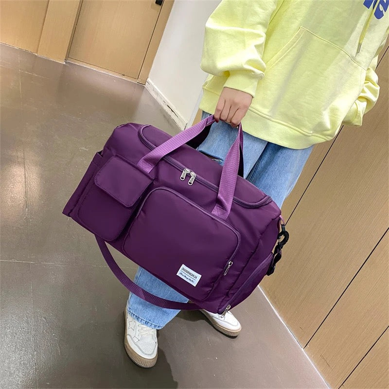Wearclo | Multi-Pocket Travel Bag, Sports and Gym Duffle with Separate Shoe Compartment