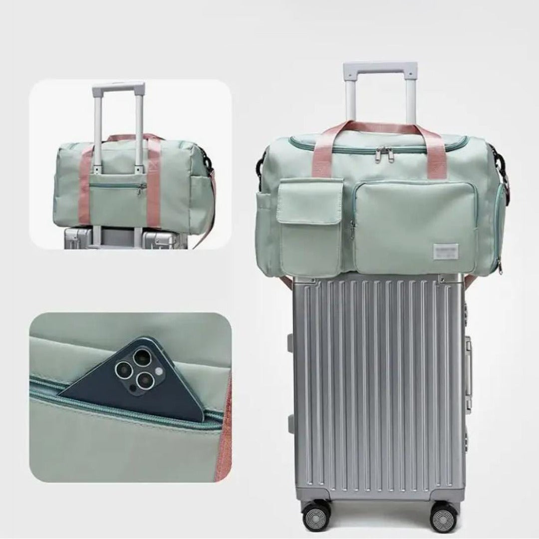 Wearclo | Multi-Pocket Travel Bag, Sports and Gym Duffle with Separate Shoe Compartment