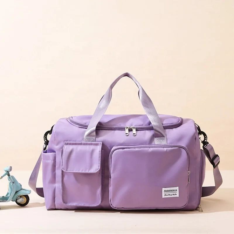 Wearclo | Multi-Pocket Travel Bag, Sports and Gym Duffle with Separate Shoe Compartment