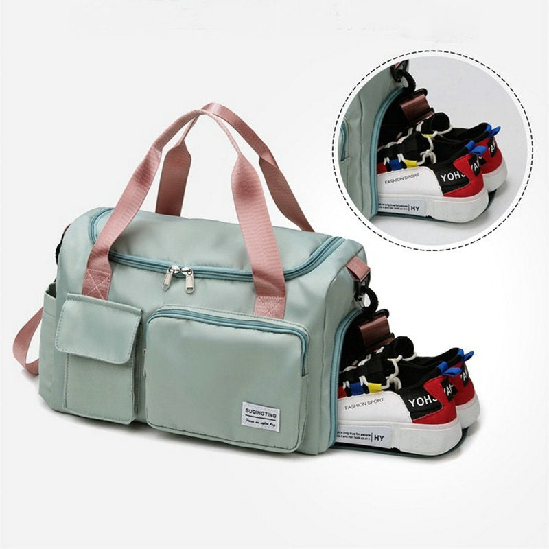 Wearclo | Multi-Pocket Travel Bag, Sports and Gym Duffle with Separate Shoe Compartment