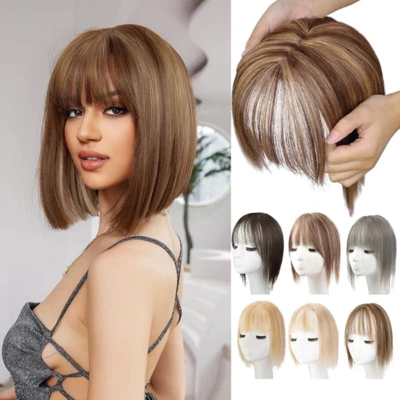 Wearclo | Natural Hairpiece with Bangs for Women