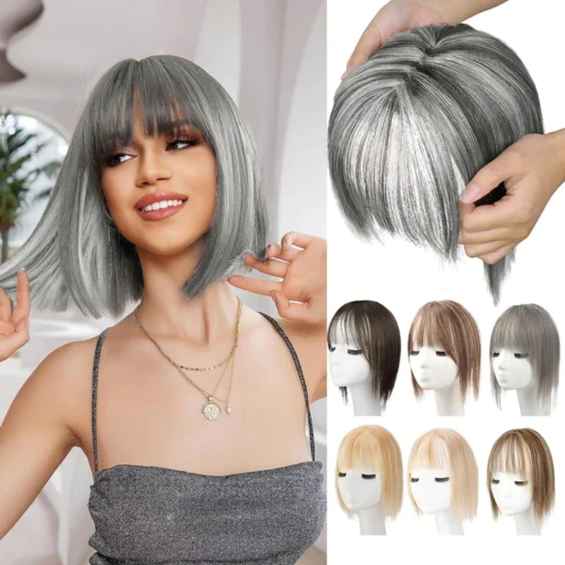 Wearclo | Natural Hairpiece with Bangs for Women