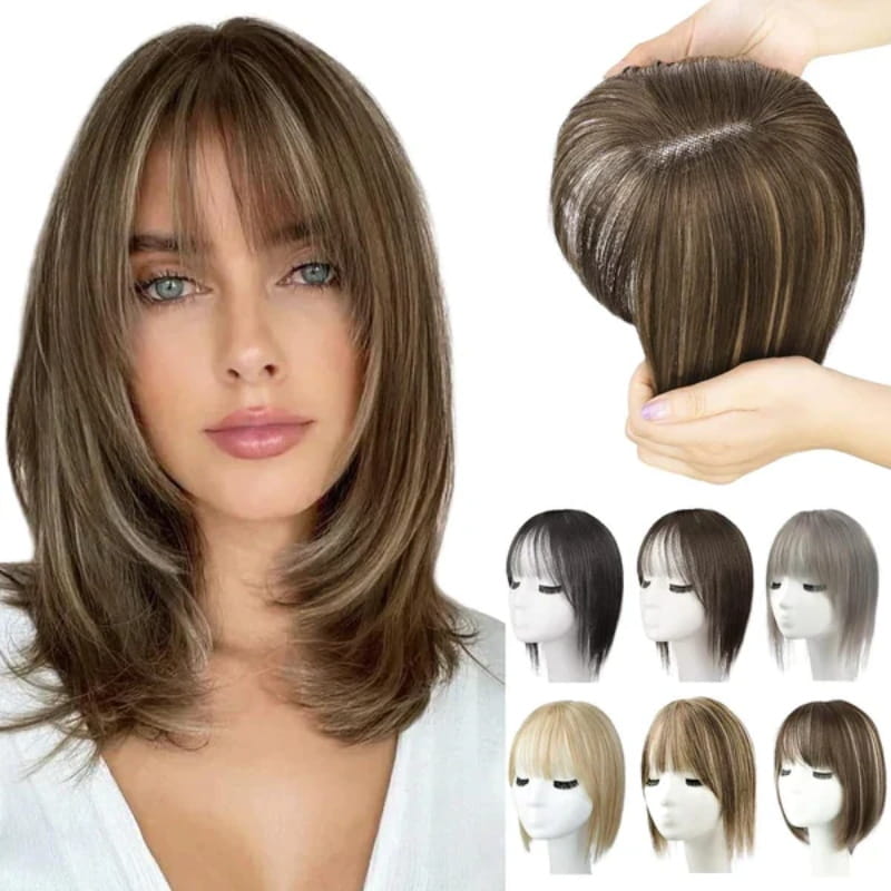Wearclo | Natural Hairpiece with Bangs for Women