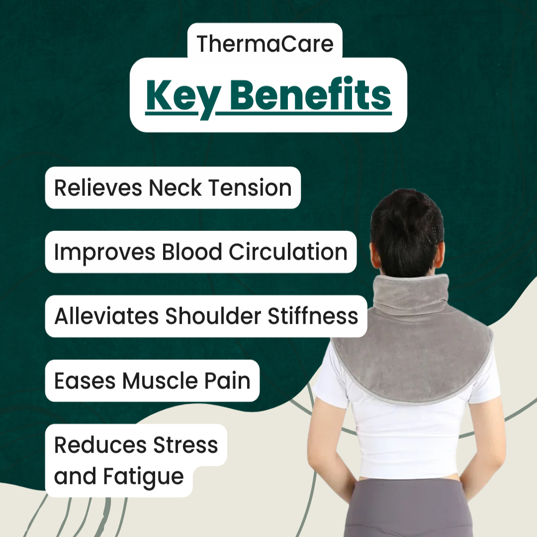 Wearclo | Neck Warmer & Massage Device | Neck and Shoulder Heat for Muscle Relaxation | Adjustable Settings for Stress Reduction | Targeted Neck Pain and Relaxation