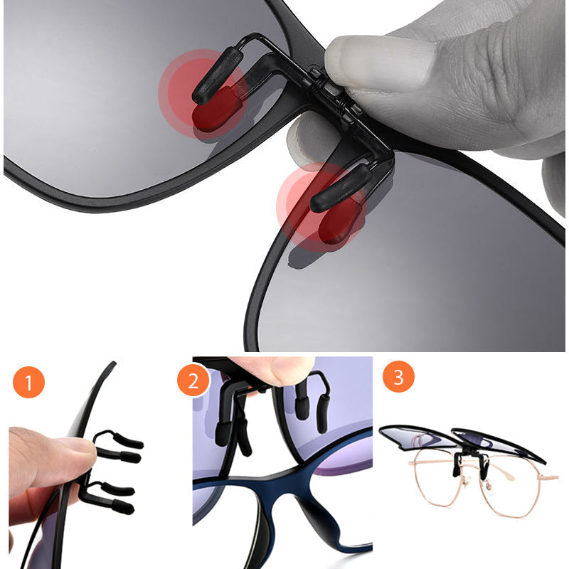 Wearclo | New polarized clip-on folding sunglasses
