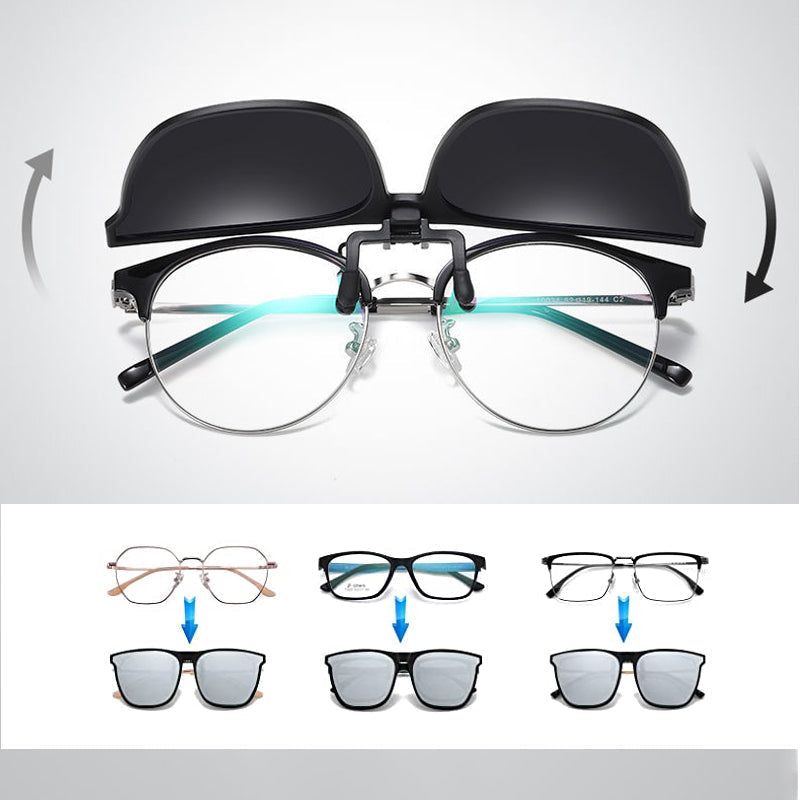 Wearclo | New polarized clip-on folding sunglasses