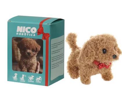 Wearclo | Nicoo Interactive Robot Puppy | Walks, Barks, Wags Tail | Plush, Battery-Operated Toy