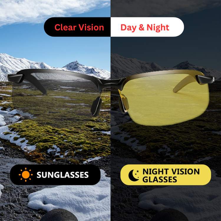 Wearclo | Night Driving Glasses | Yellow Lenses to Reduce Glare and Eye Strain for Safer Night Driving