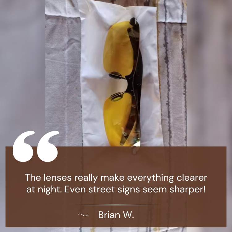 Wearclo | Night Driving Glasses | Yellow Lenses to Reduce Glare and Eye Strain for Safer Night Driving