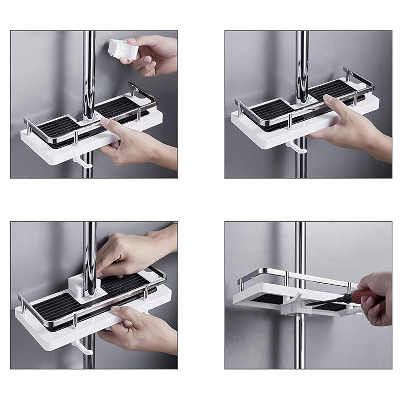 Wearclo | No-Drill Shower Caddy with Fence