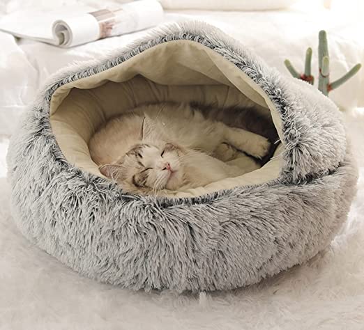 Wearclo | Pet Bed | Cozy Plush Donut Bed for Cats & Small Dogs
