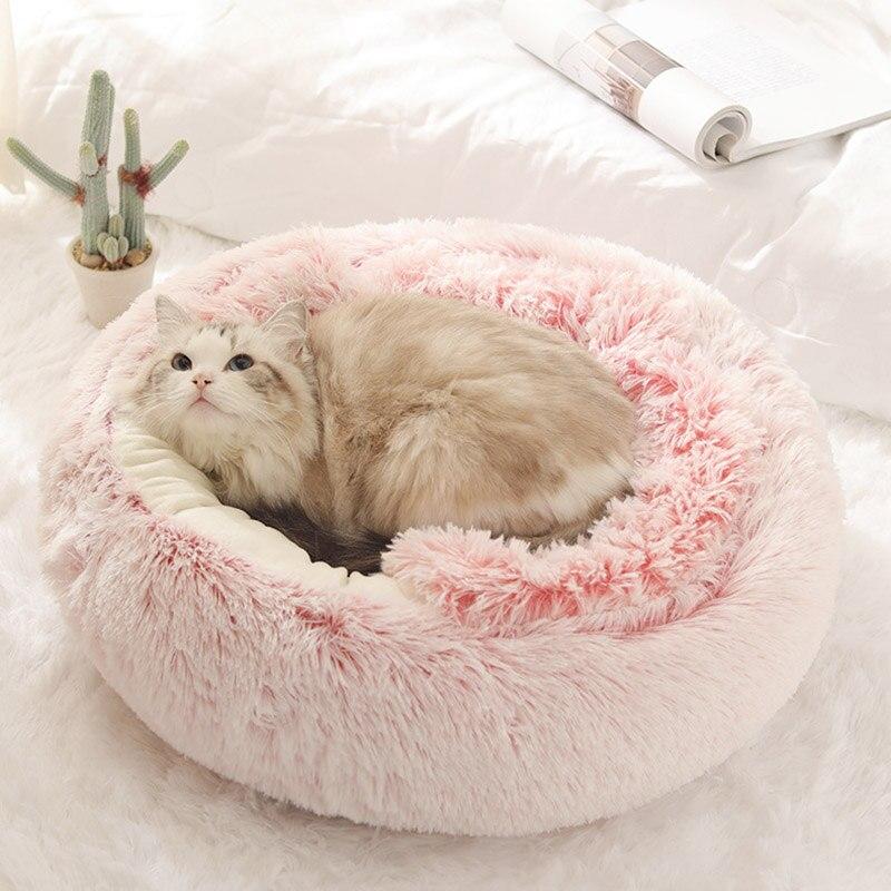 Wearclo | Pet Bed | Cozy Plush Donut Bed for Cats & Small Dogs