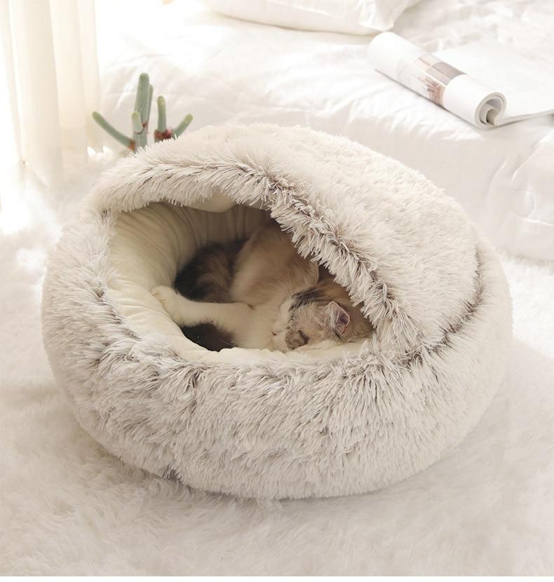 Wearclo | Pet Bed | Cozy Plush Donut Bed for Cats & Small Dogs