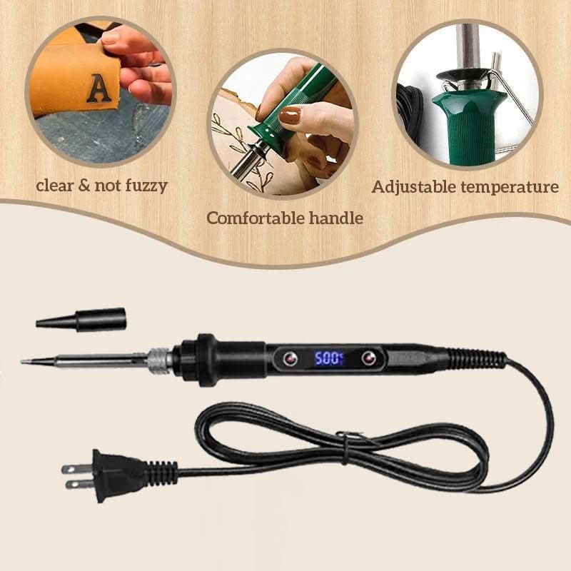 Wearclo | piece Woodburning & Engraving Tool | Adjustable Temperature | DIY Craft Set | Wood, Leather & Metal
