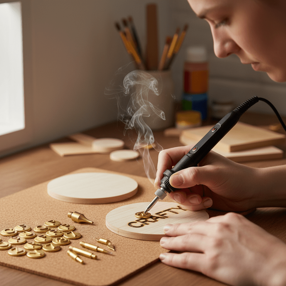 Wearclo | piece Woodburning & Engraving Tool | Adjustable Temperature | DIY Craft Set | Wood, Leather & Metal