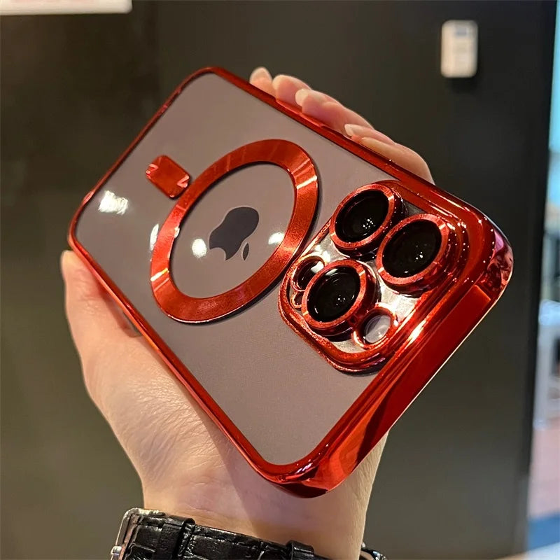 Wearclo | Plating Clear Soft Magnetic Case for iPhone