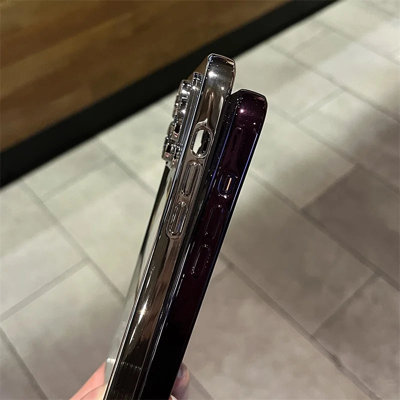 Wearclo | Plating Clear Soft Magnetic Case for iPhone