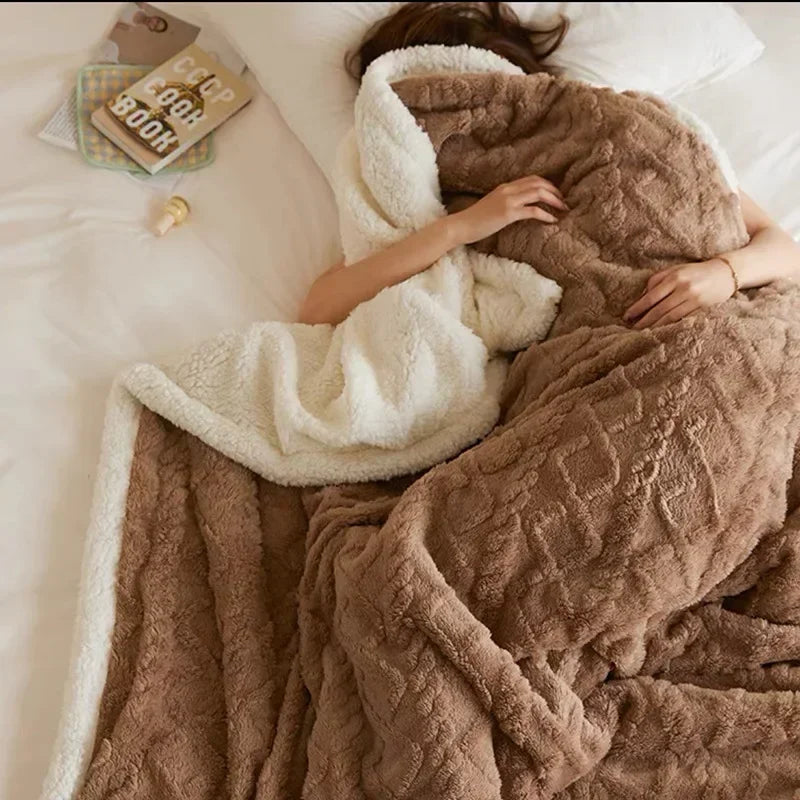 Wearclo | Plush Textured Fleece Blanket Cozy Home Essential