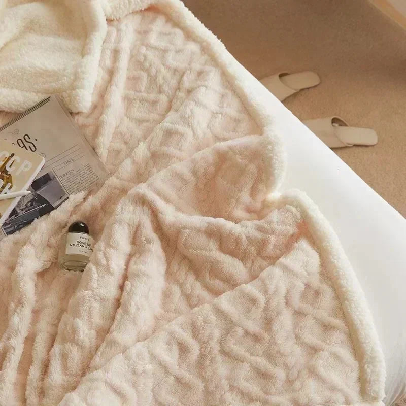 Wearclo | Plush Textured Fleece Blanket Cozy Home Essential