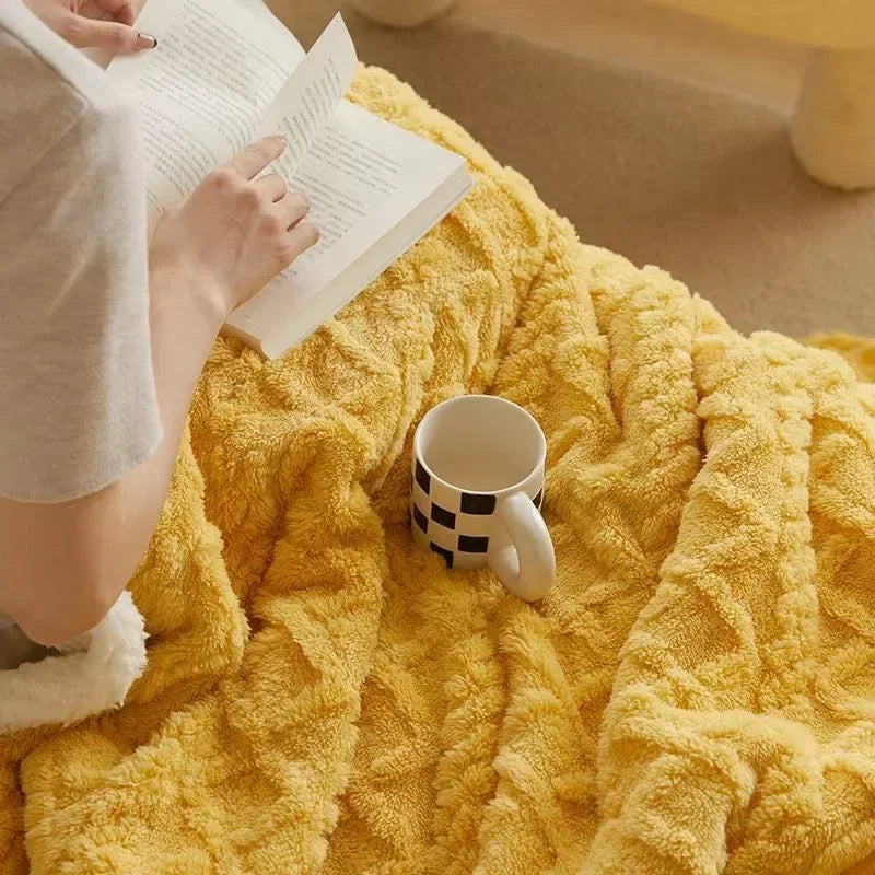 Wearclo | Plush Textured Fleece Blanket Cozy Home Essential