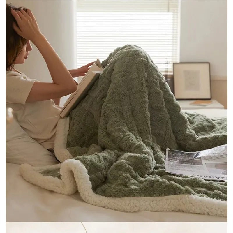 Wearclo | Plush Textured Fleece Blanket Cozy Home Essential