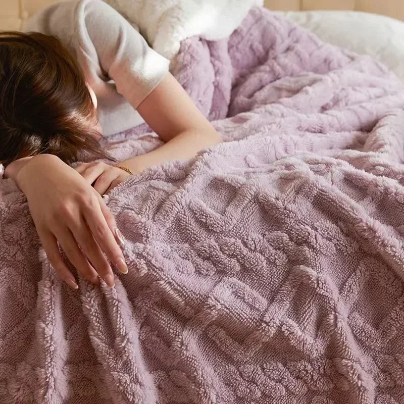 Wearclo | Plush Textured Fleece Blanket Cozy Home Essential