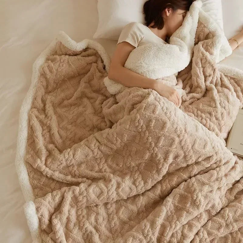 Wearclo | Plush Textured Fleece Blanket Cozy Home Essential