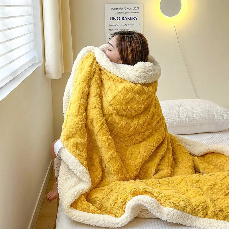 Wearclo | Plush Textured Fleece Blanket Cozy Home Essential