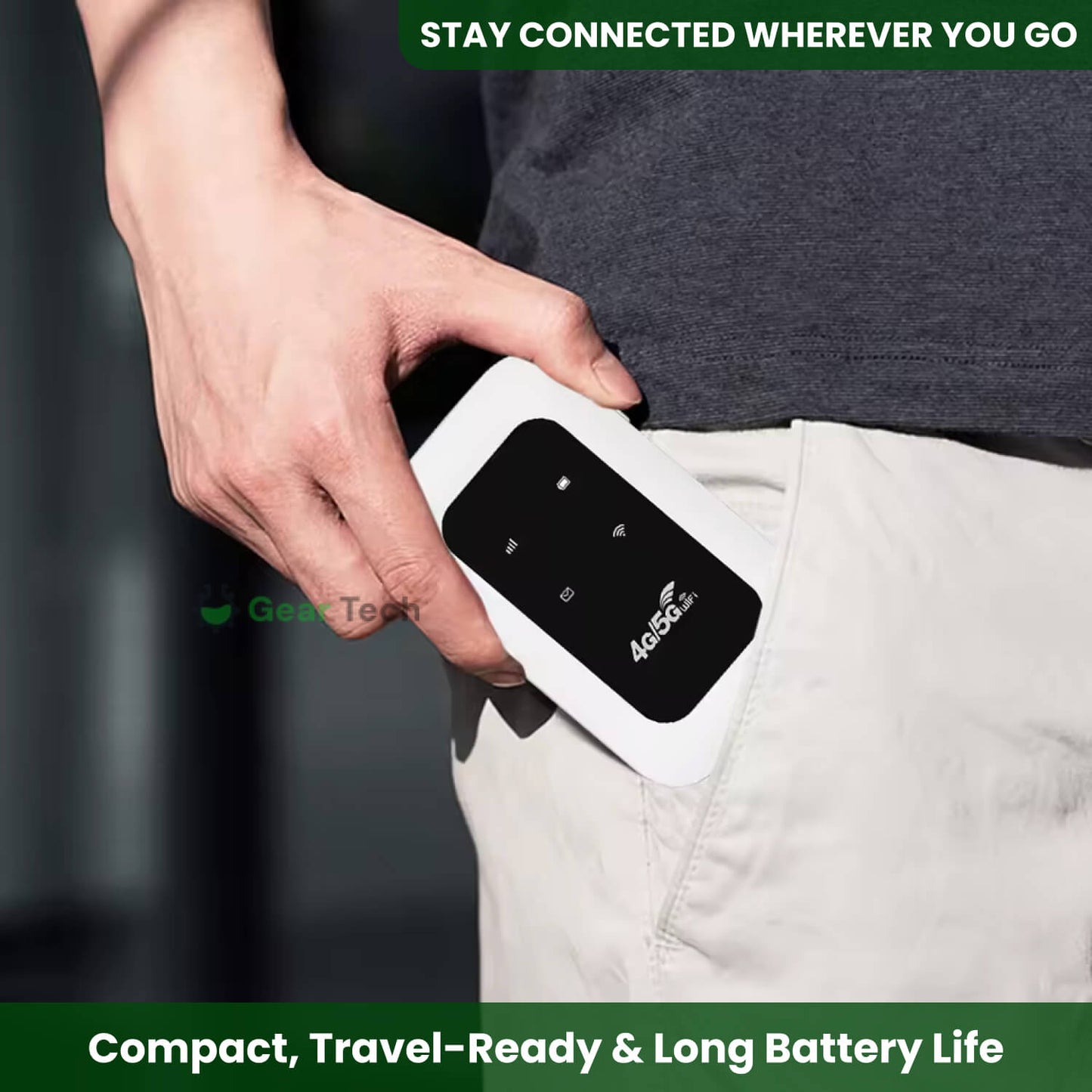 Wearclo | Portable 5G Wi-Fi Router | Secure, High-Speed Connection for Travel and Home Use
