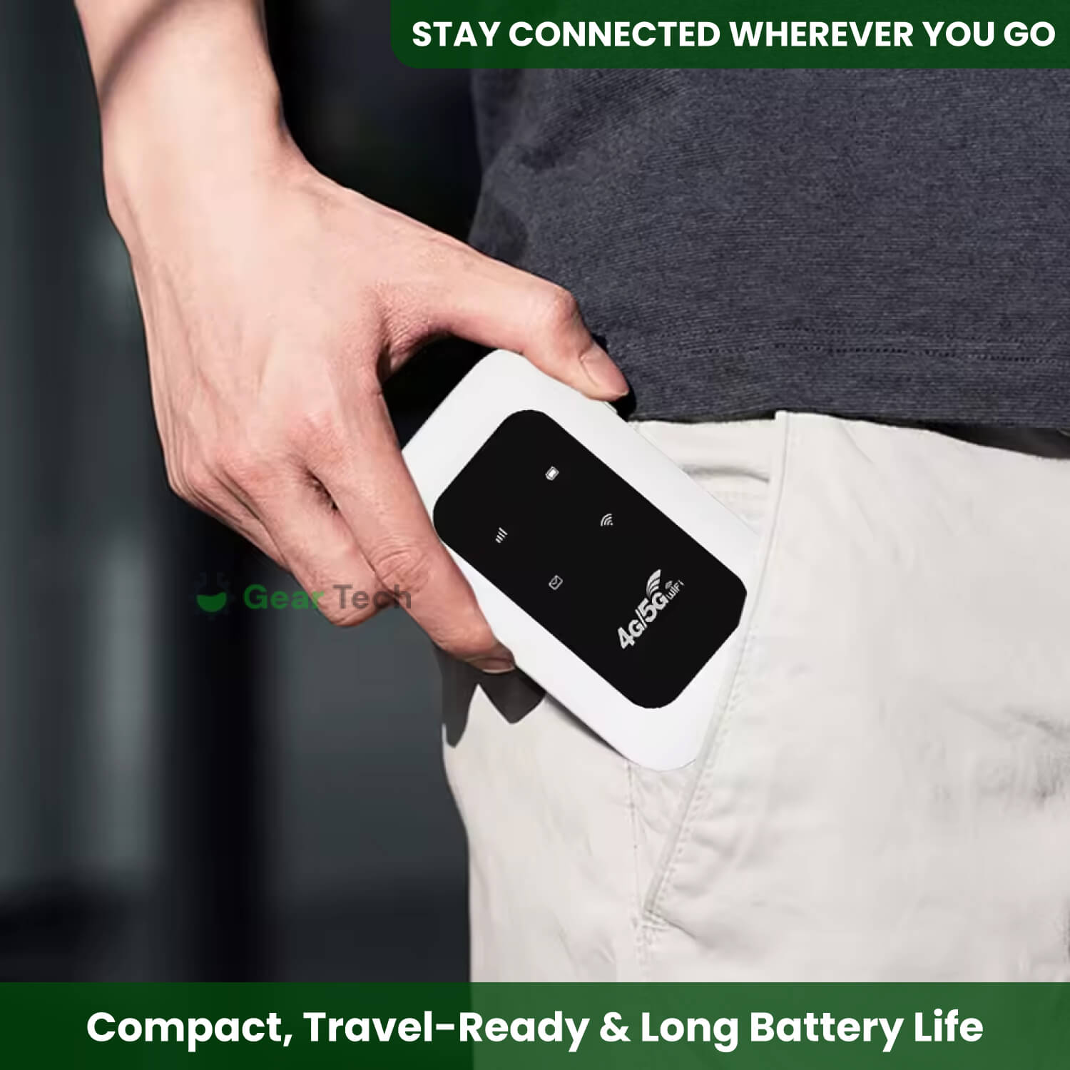 Wearclo | Portable 5G Wi-Fi Router | Secure, High-Speed Connection for Travel and Home Use