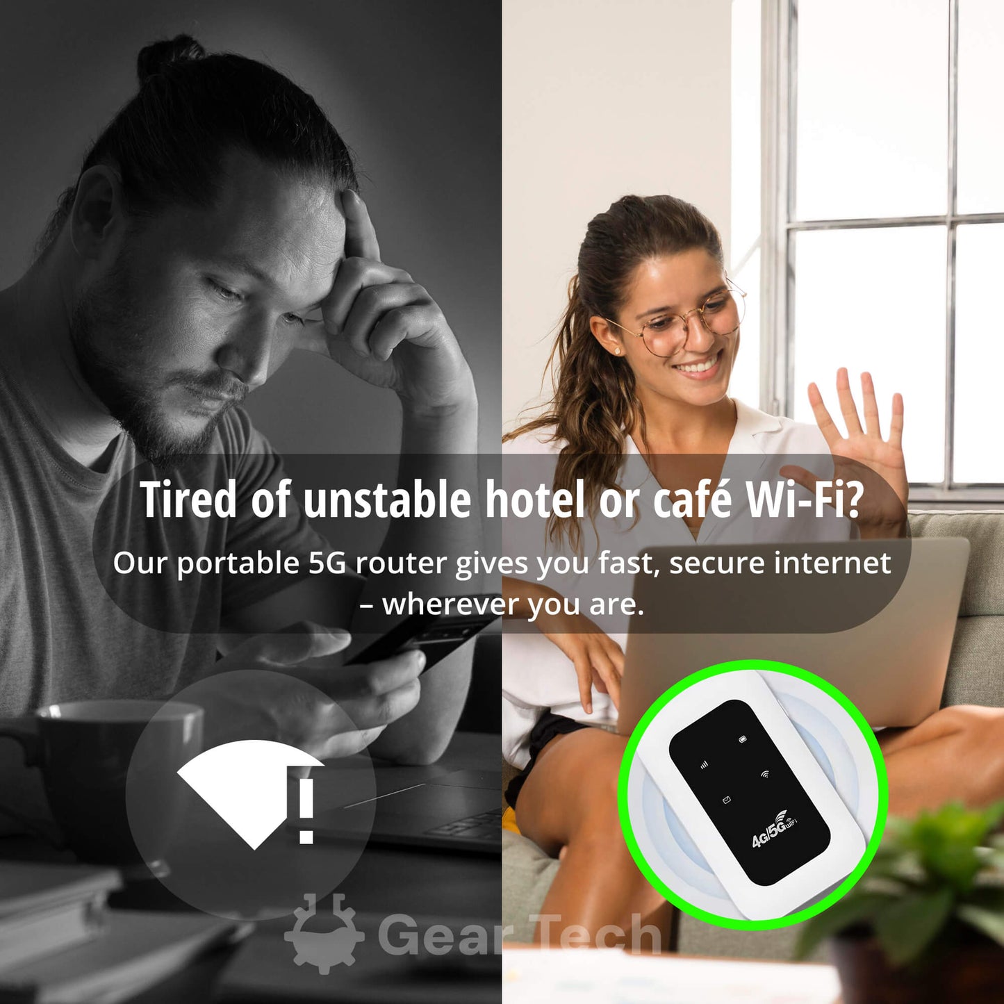 Wearclo | Portable 5G Wi-Fi Router | Secure, High-Speed Connection for Travel and Home Use