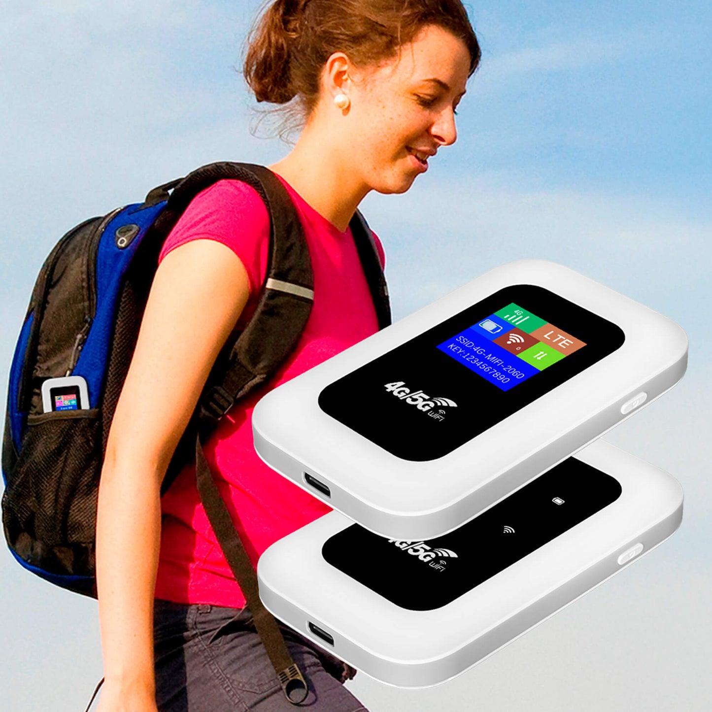 Wearclo | Portable 5G Wi-Fi Router | Secure, High-Speed Connection for Travel & Home Use