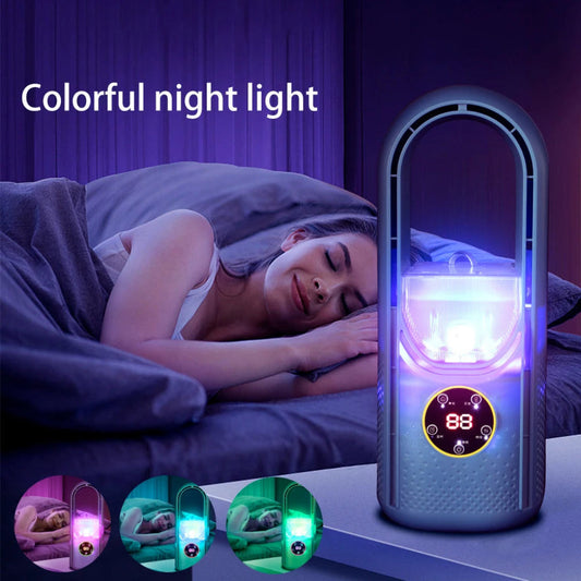 Wearclo | Portable Bladeless Fan with LED Display & Night Light