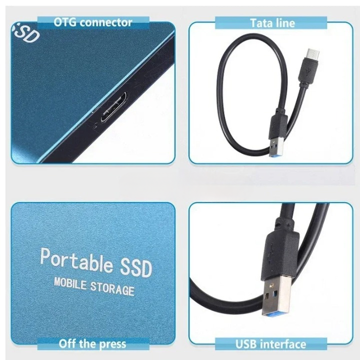 Wearclo | Portable SSD 128GB Hard Drive External Storage Compact Fast Best Quality