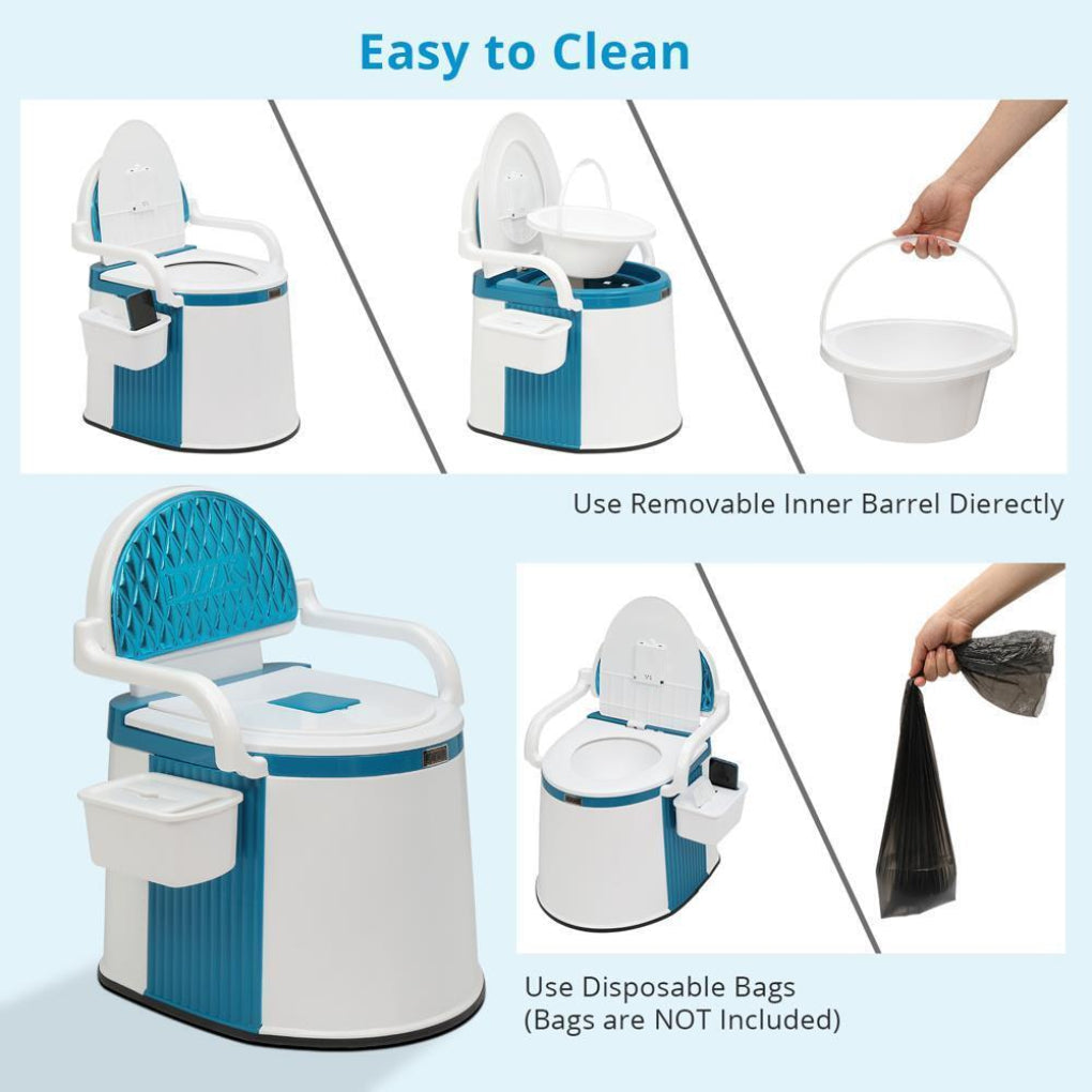 Wearclo | Portable Toilet with Armrests for Adults & Elderly