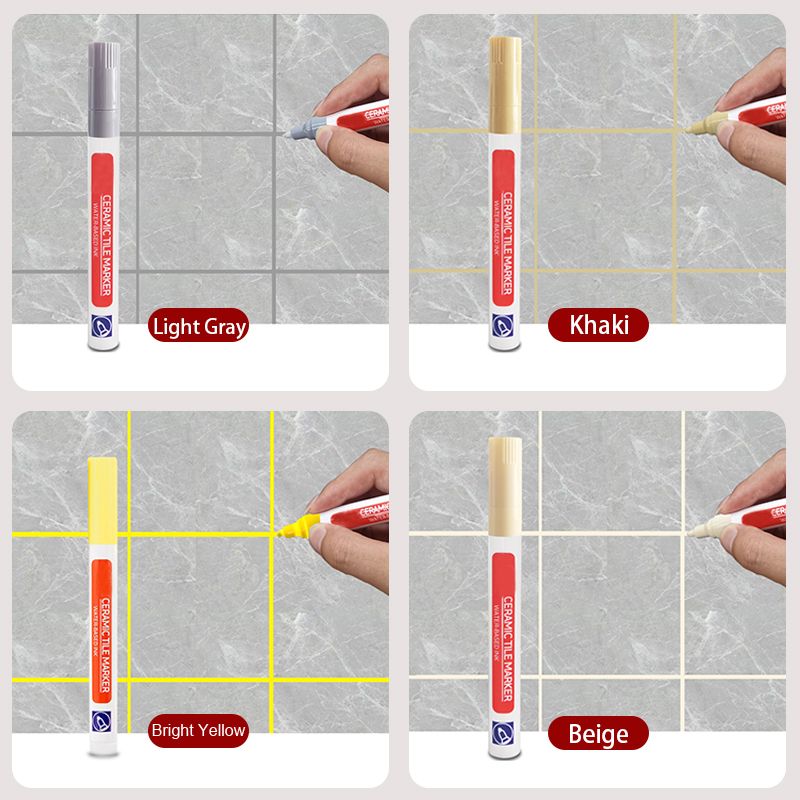 Wearclo | Professional Grout Pen for Ceramic Tiles | Anti-Mold Formula | Waterproof & Lightfast | Water-Based Ink | Includes Sealing Effect