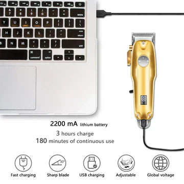 Wearclo | Professional Hair Clippers for Men Gold Set | Gold Cordless Clippers